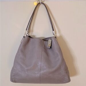 Coach Madison- NWOT- Gray in color - shoulder bag with TWO coach tags!
